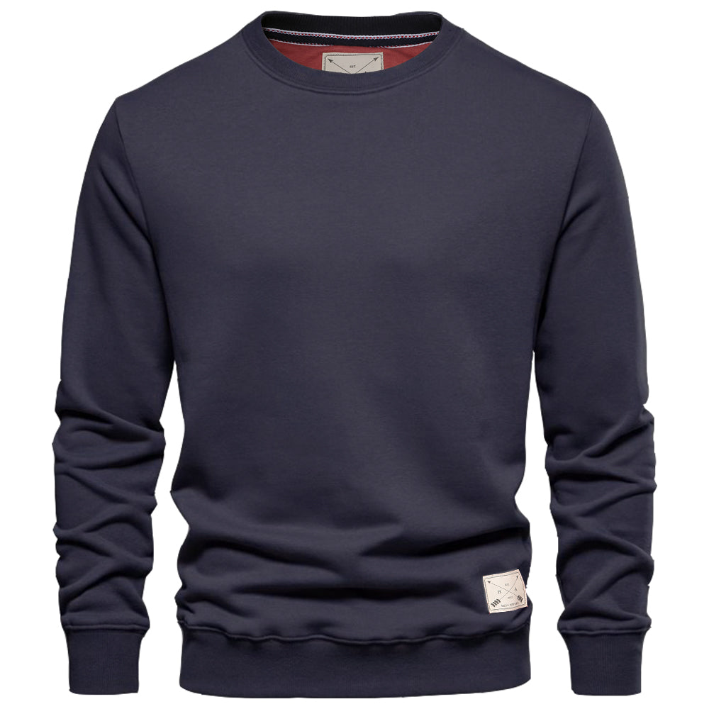 Men's Premium Cotton Crew Neck Sweater - Blue