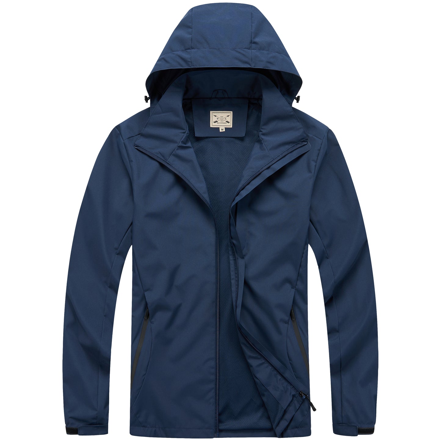 Men's Mesh Lined Rain Jacket - Black