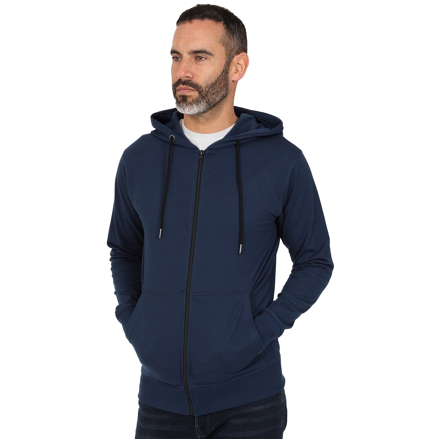 Men's Full Zip Midweight Hoodie - Navy