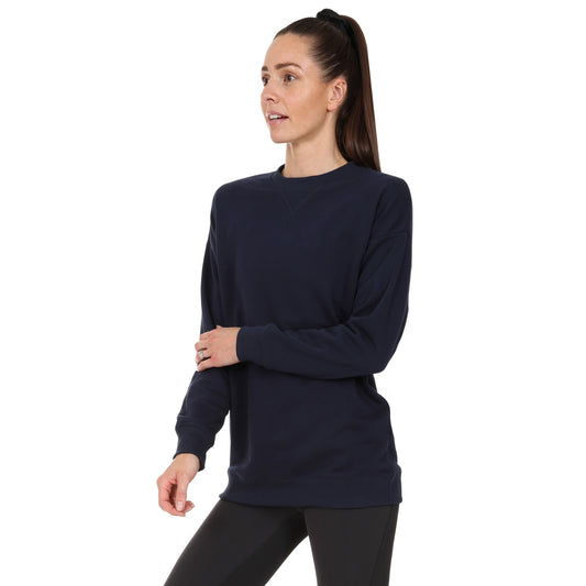 Ladies Oversized Crew Neck Sweater - Navy