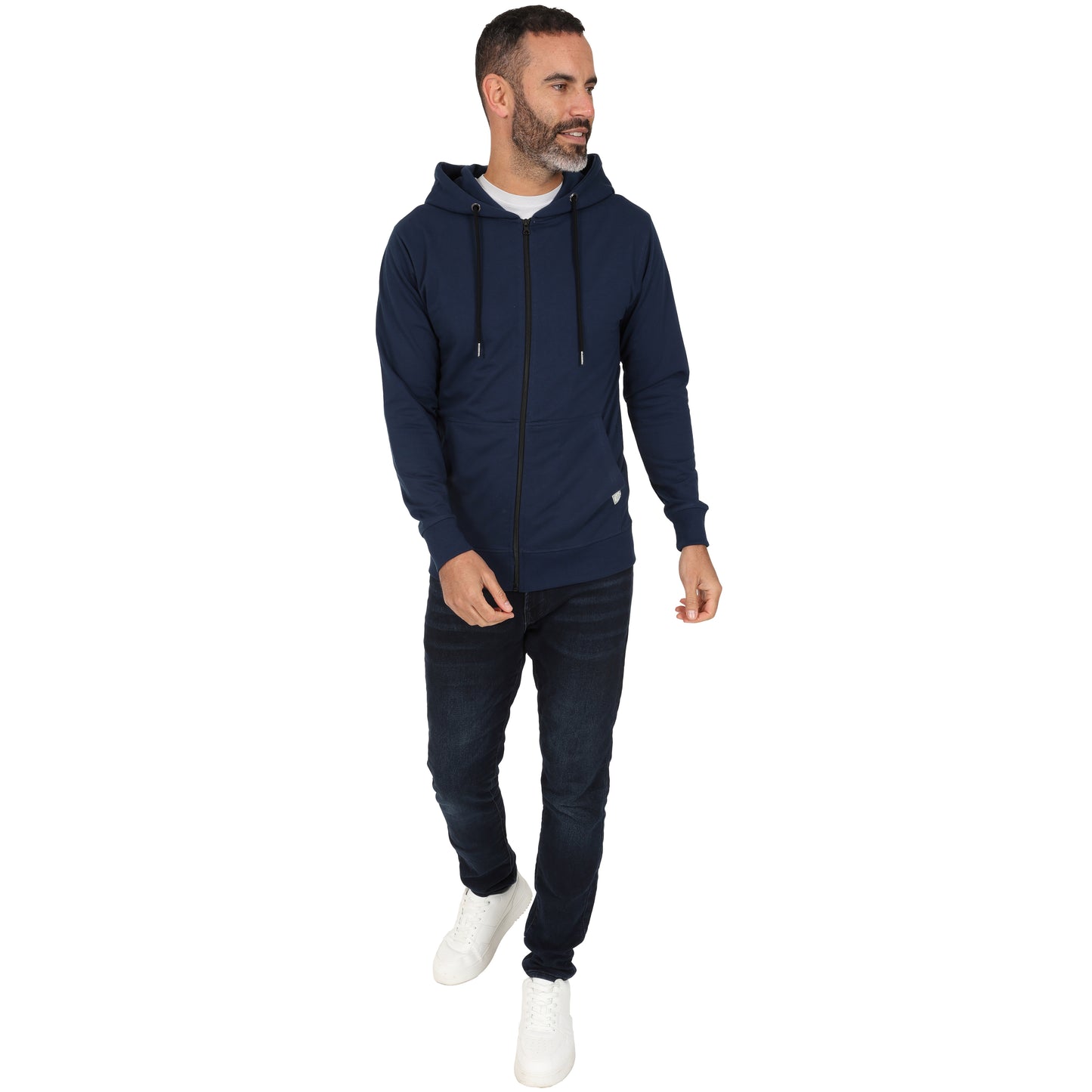 Men's Full Zip Midweight Hoodie - Navy