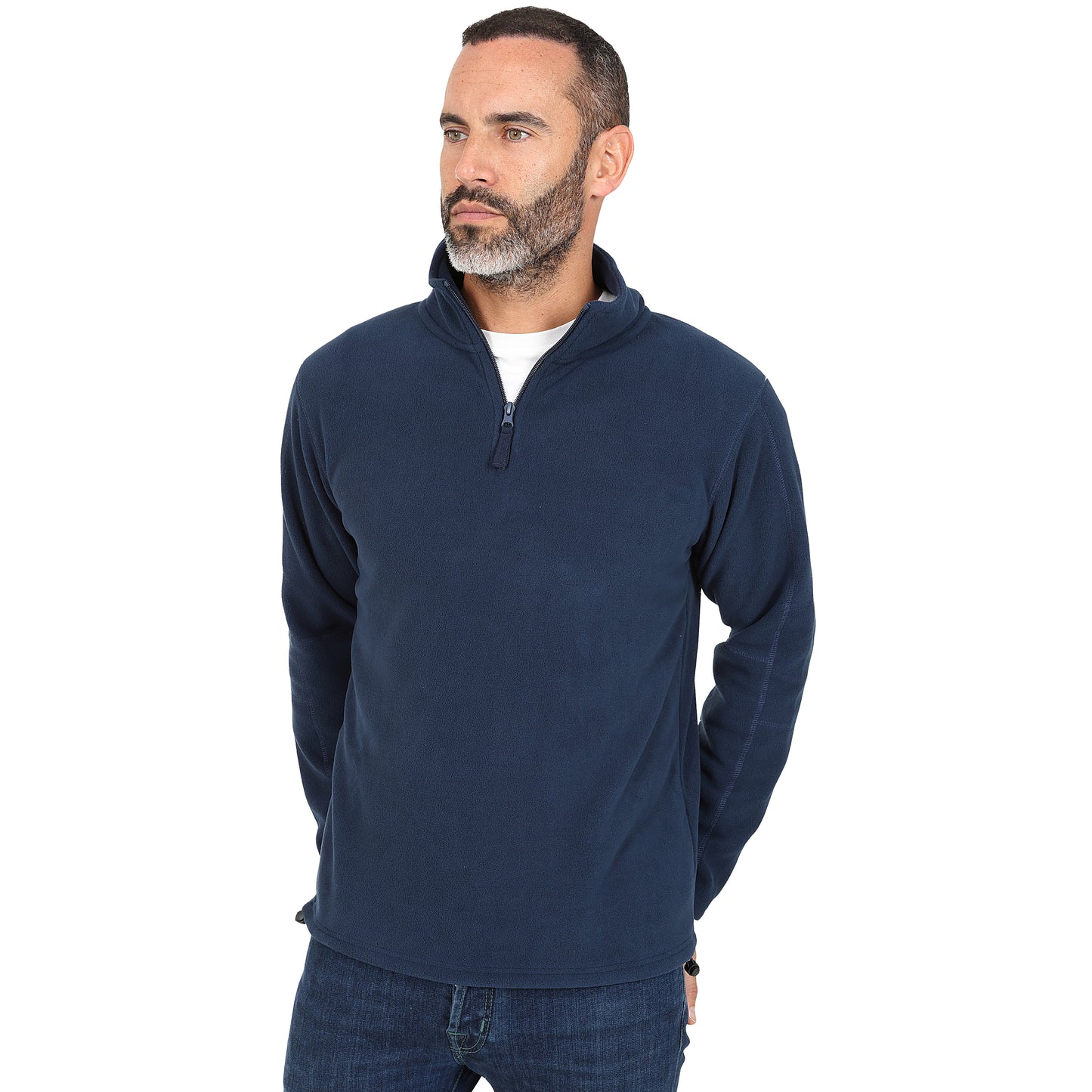 Mens 1/4 Zip Fleece Jumper - Navy