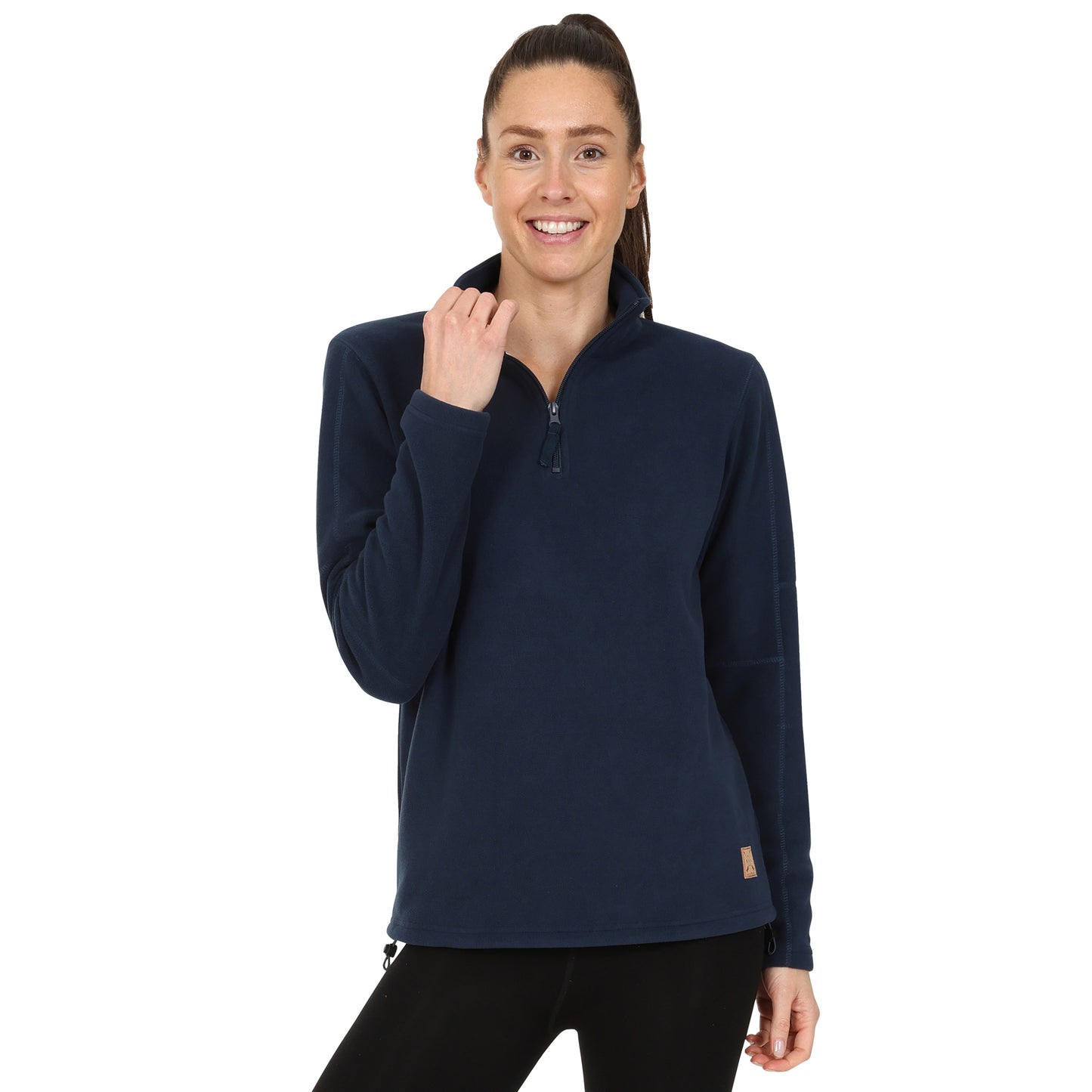 Ladies 1/4 Zip Fleece Jumper - Navy