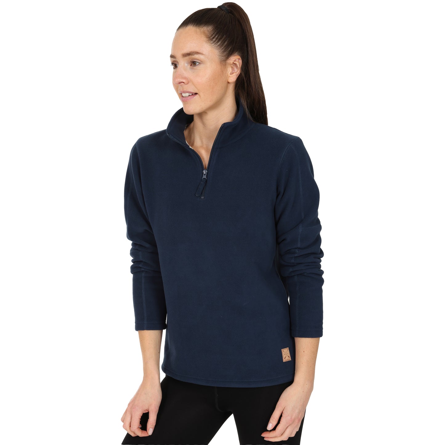 Ladies 1/4 Zip Fleece Jumper - Navy