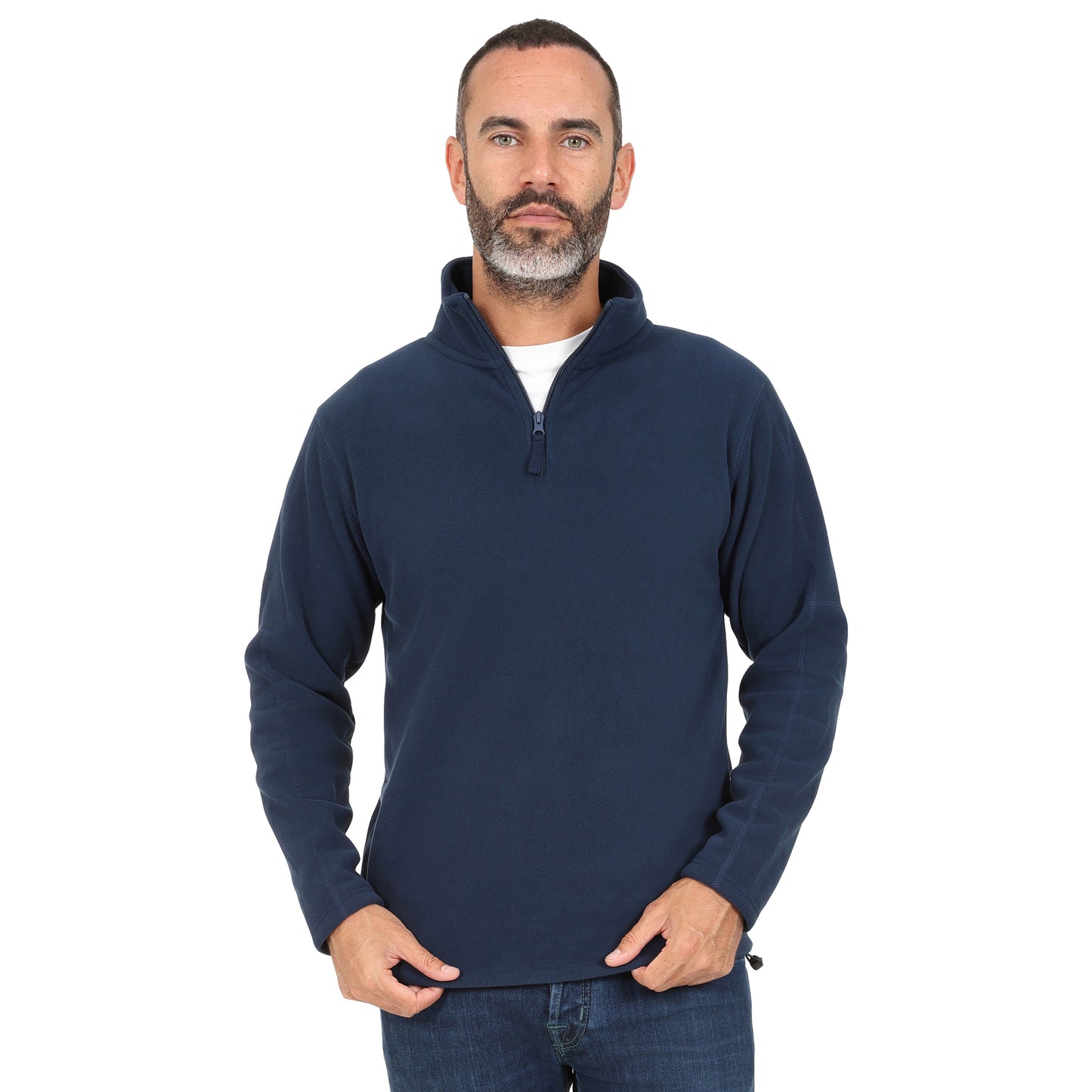 Mens 1/4 Zip Fleece Jumper - Navy