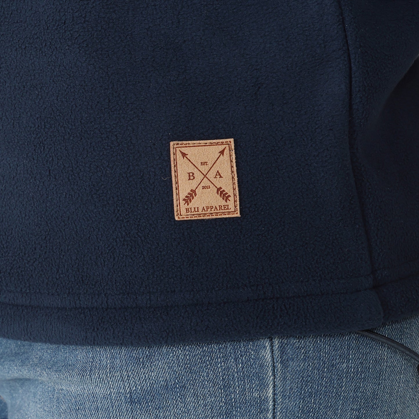 Ladies 1/4 Zip Fleece Jumper - Navy