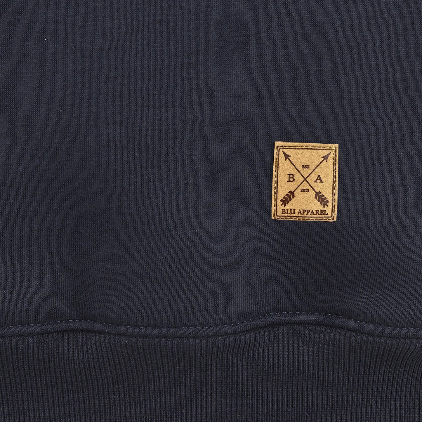 Men's Fleece Lined Crew Sweater - Navy