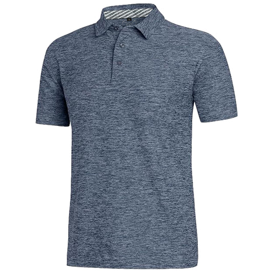 Men's Dry Fit Golf Polo - Navy Marl