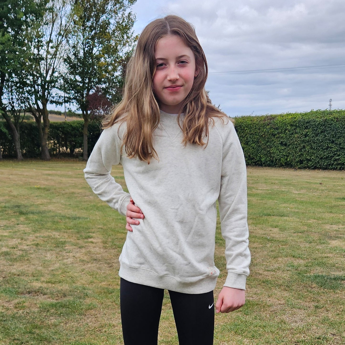 Kids Premium Crew Neck Sweater - Oatmeal