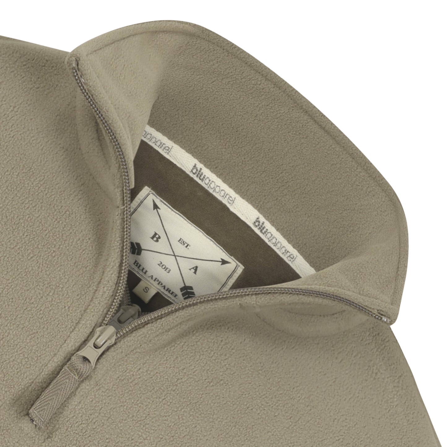 Mens 1/4 Zip Fleece Jumper - Olive Green - Blu Apparel