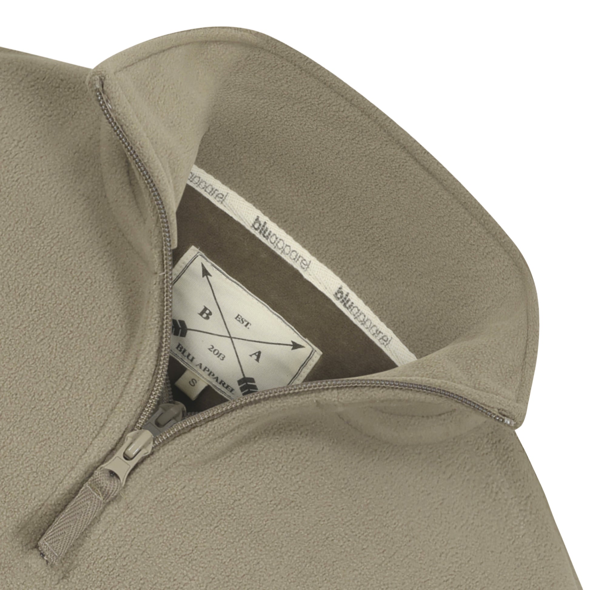 Mens 1/4 Zip Fleece Jumper - Olive Green - Blu Apparel