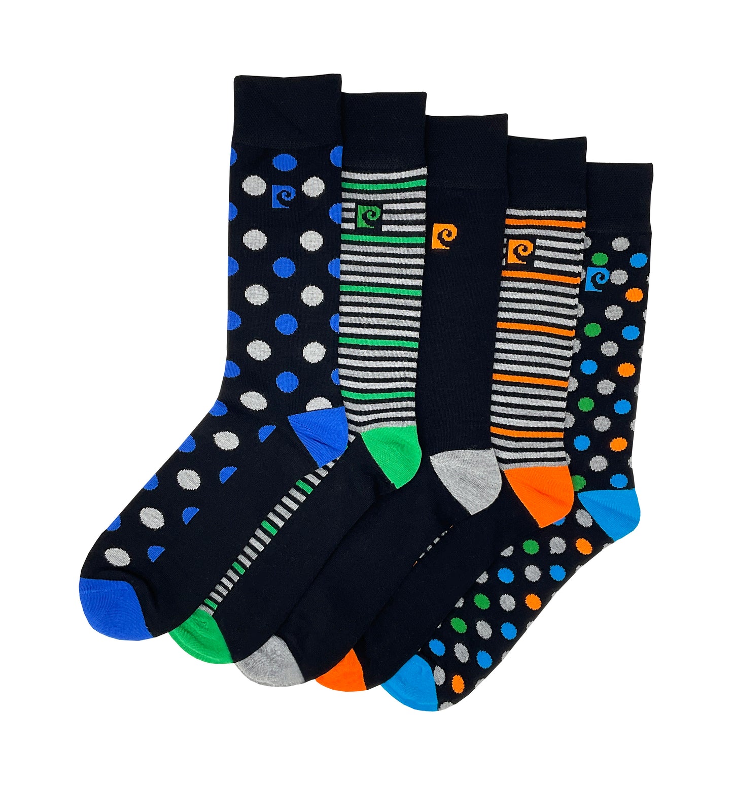 Pierre Cardin 5 Pack Bamboo Socks - Striped Heel & Toe