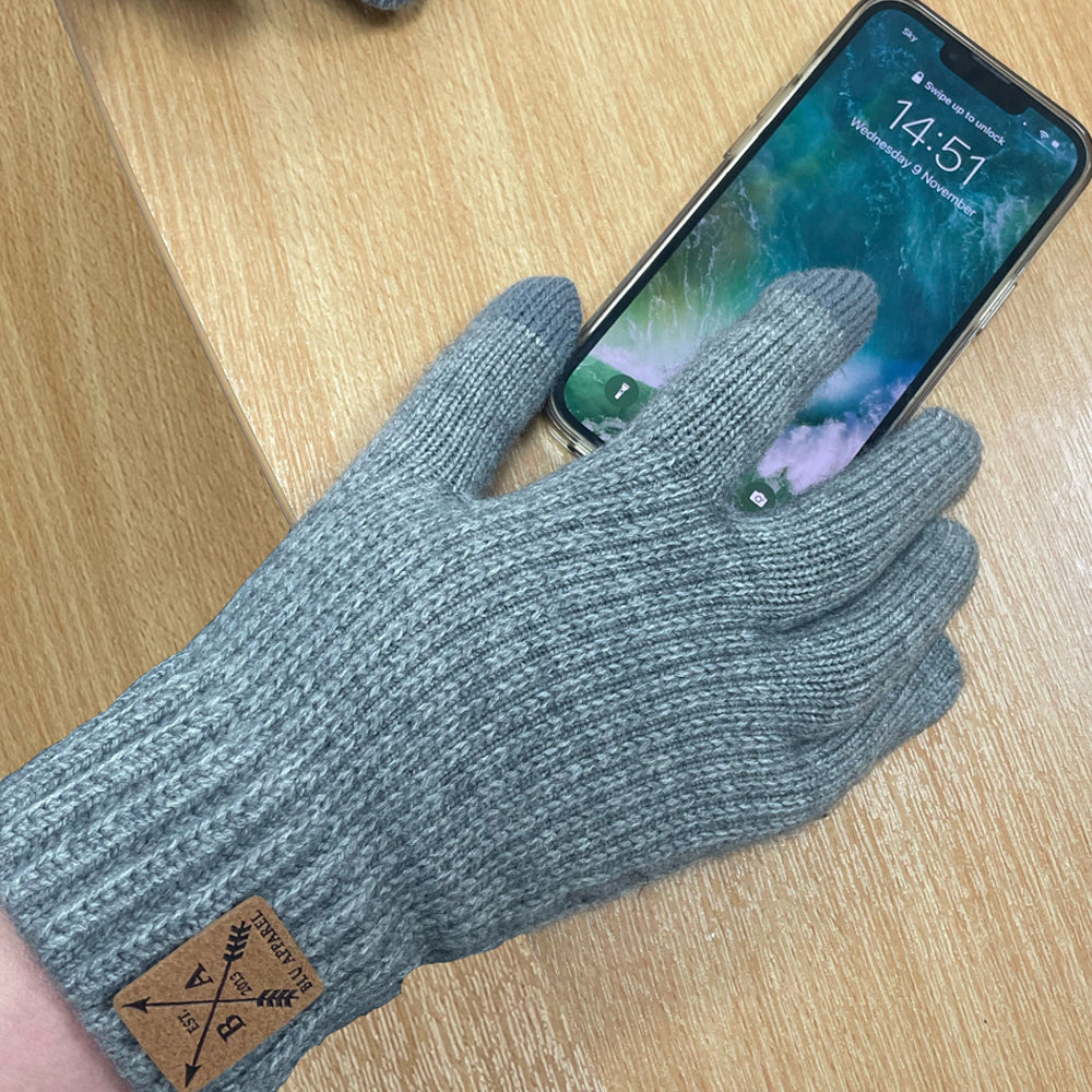 Touch Screen Thermal Knitted Gloves - Navy