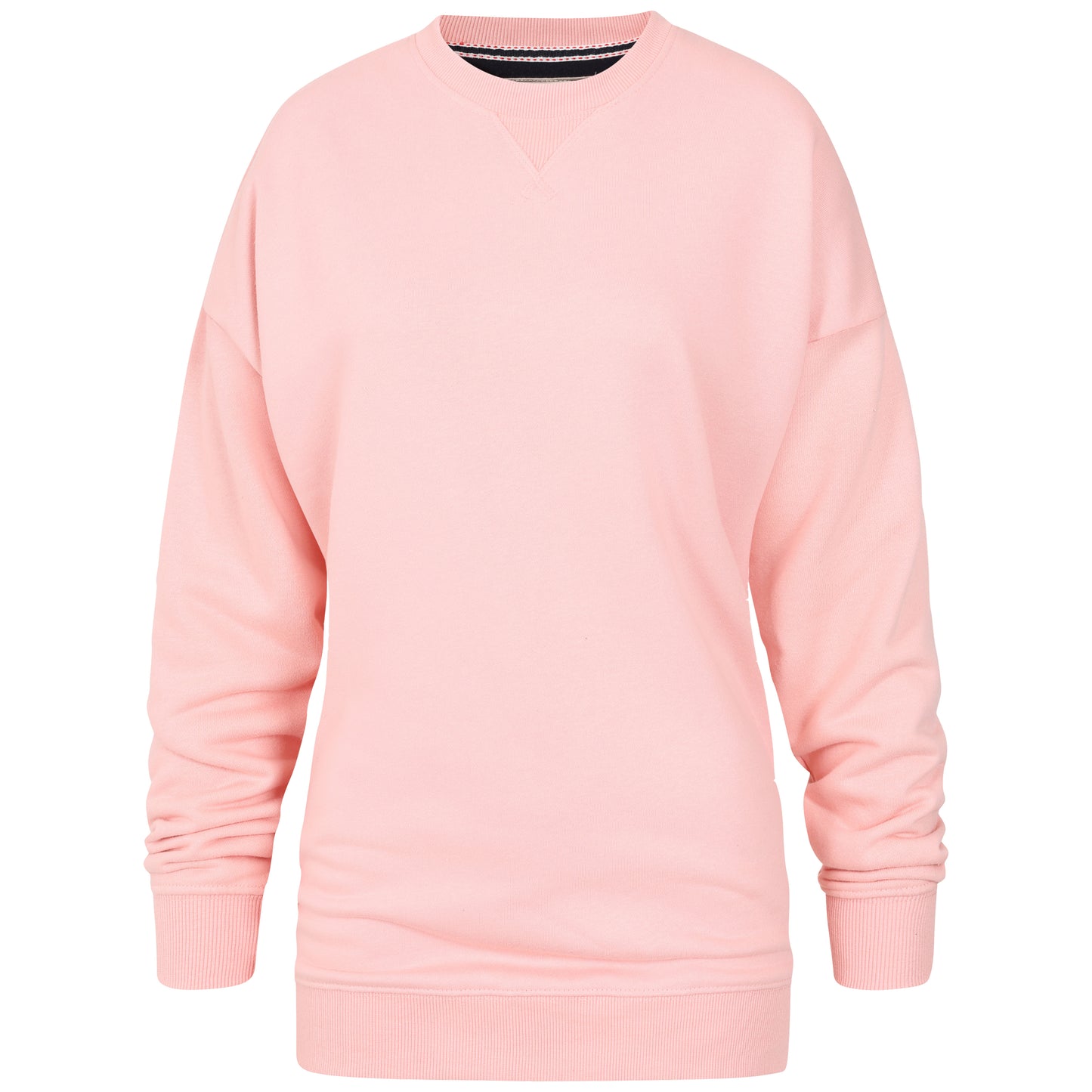 Ladies Oversized Crew Neck Sweater - Pink