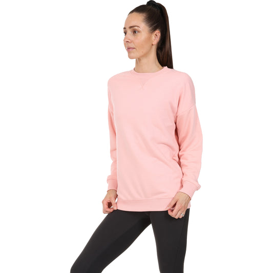 Ladies Oversized Crew Neck Sweater - Pink