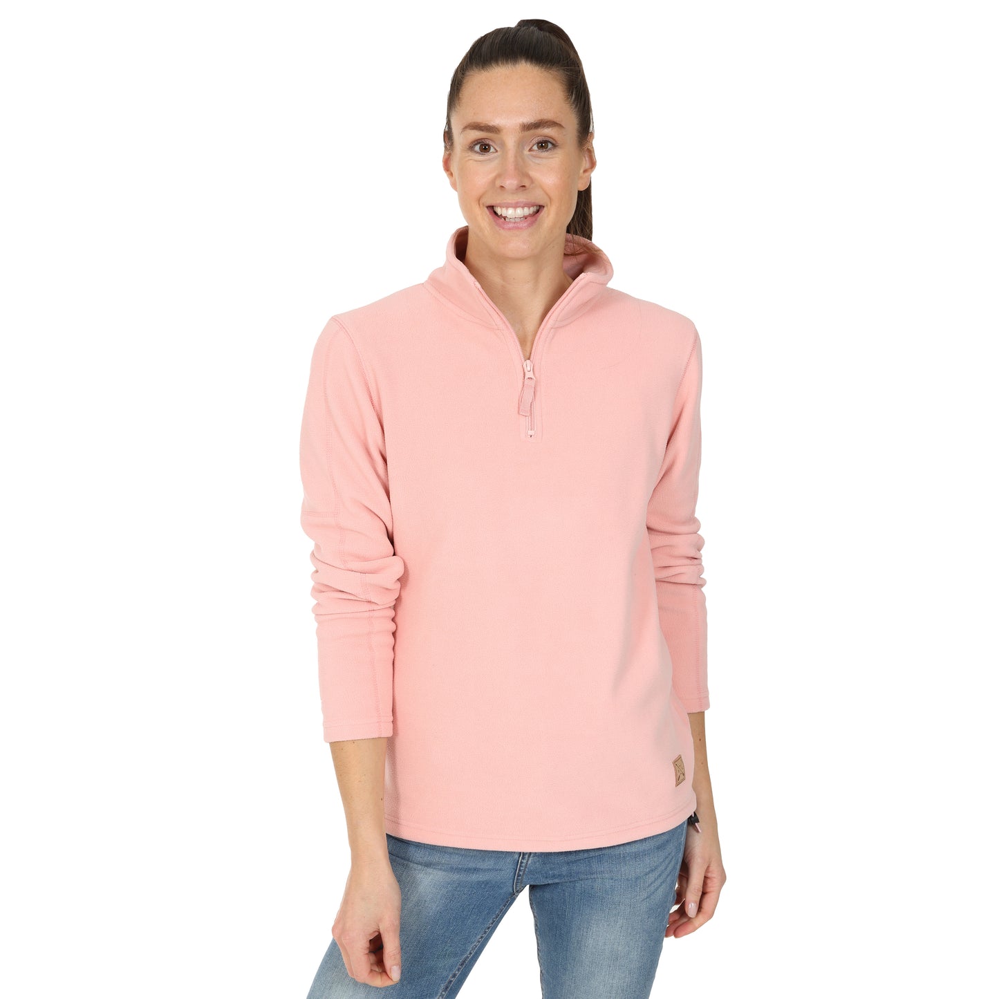 Ladies 1/4 Zip Fleece Jumper - Pink