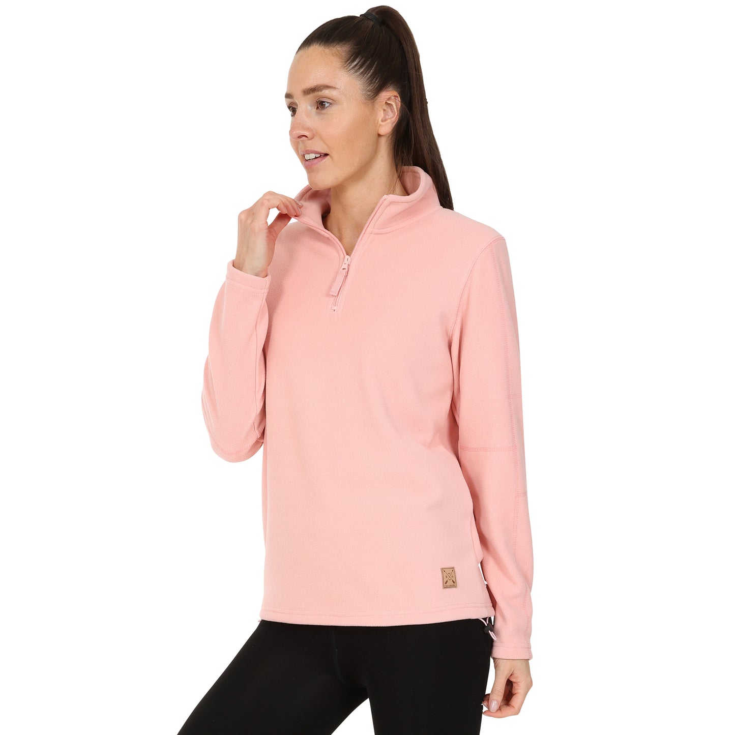 Ladies 1/4 Zip Fleece Jumper - Pink