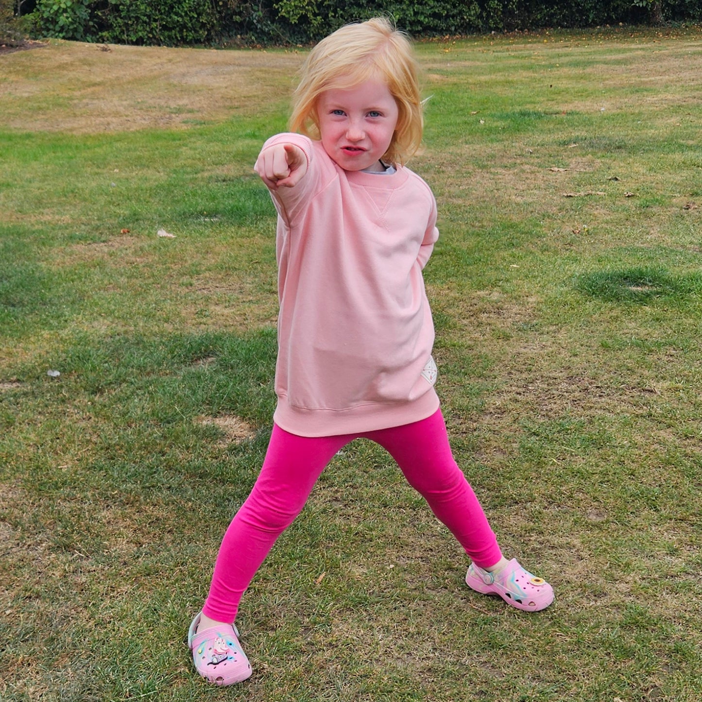 Kids Premium Crew Neck Sweater - Pink