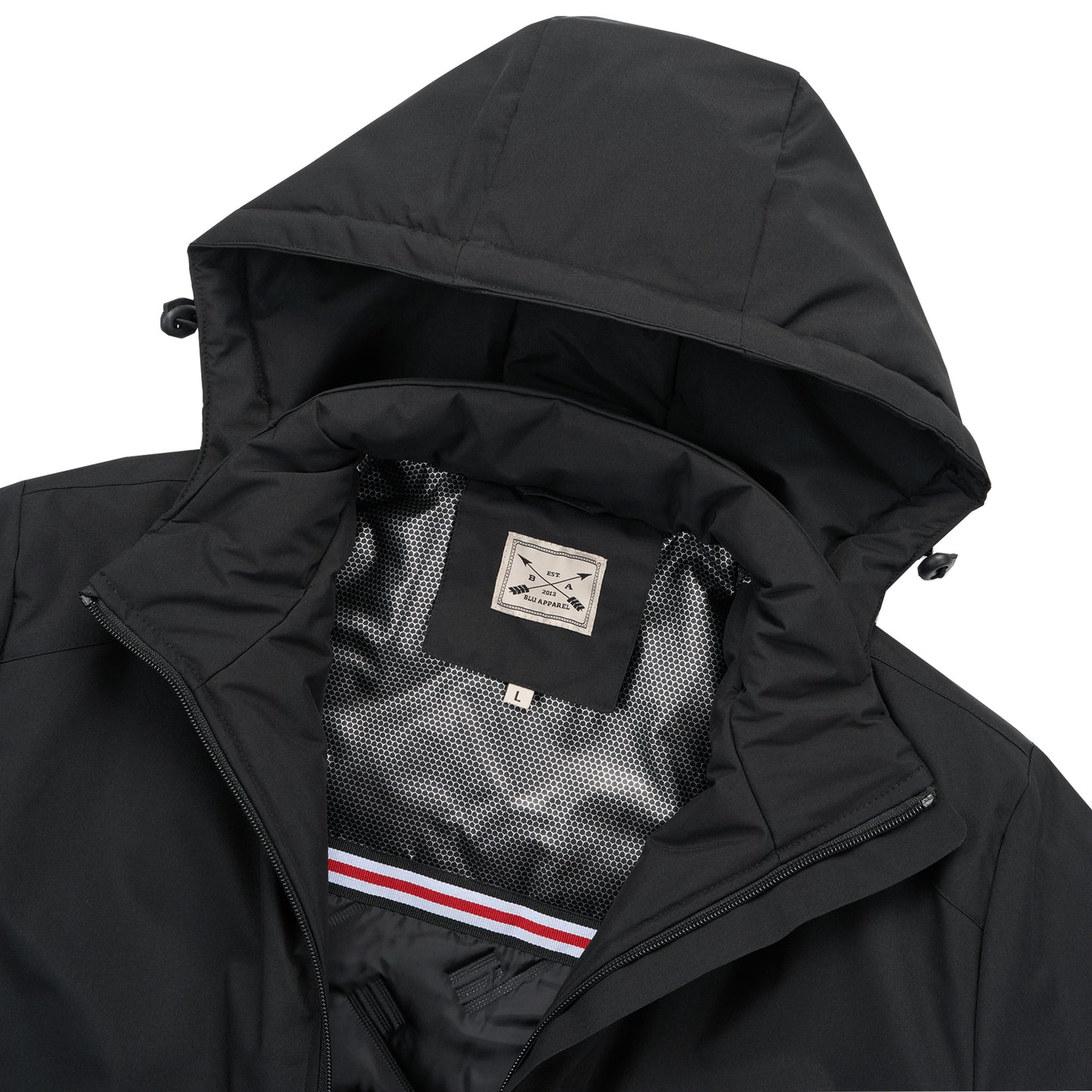 Men’s Padded Waterproof Coat - Solid Black