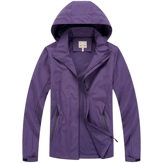 Ladies Mesh Lined Rain Jacket - Purple