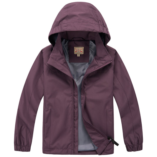 Kids Waterproof Rain Jacket - Purple