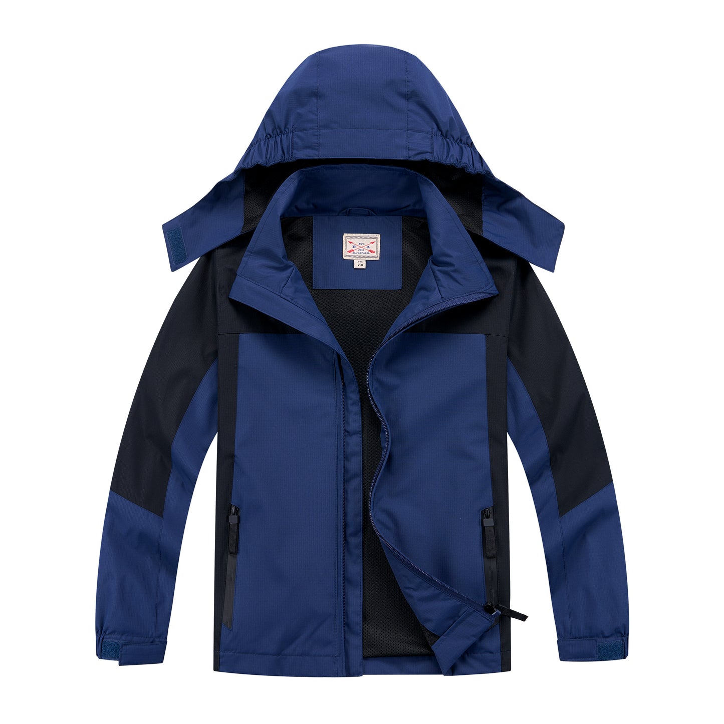 Kids Contrast Panel Rain Jacket - Charcoal