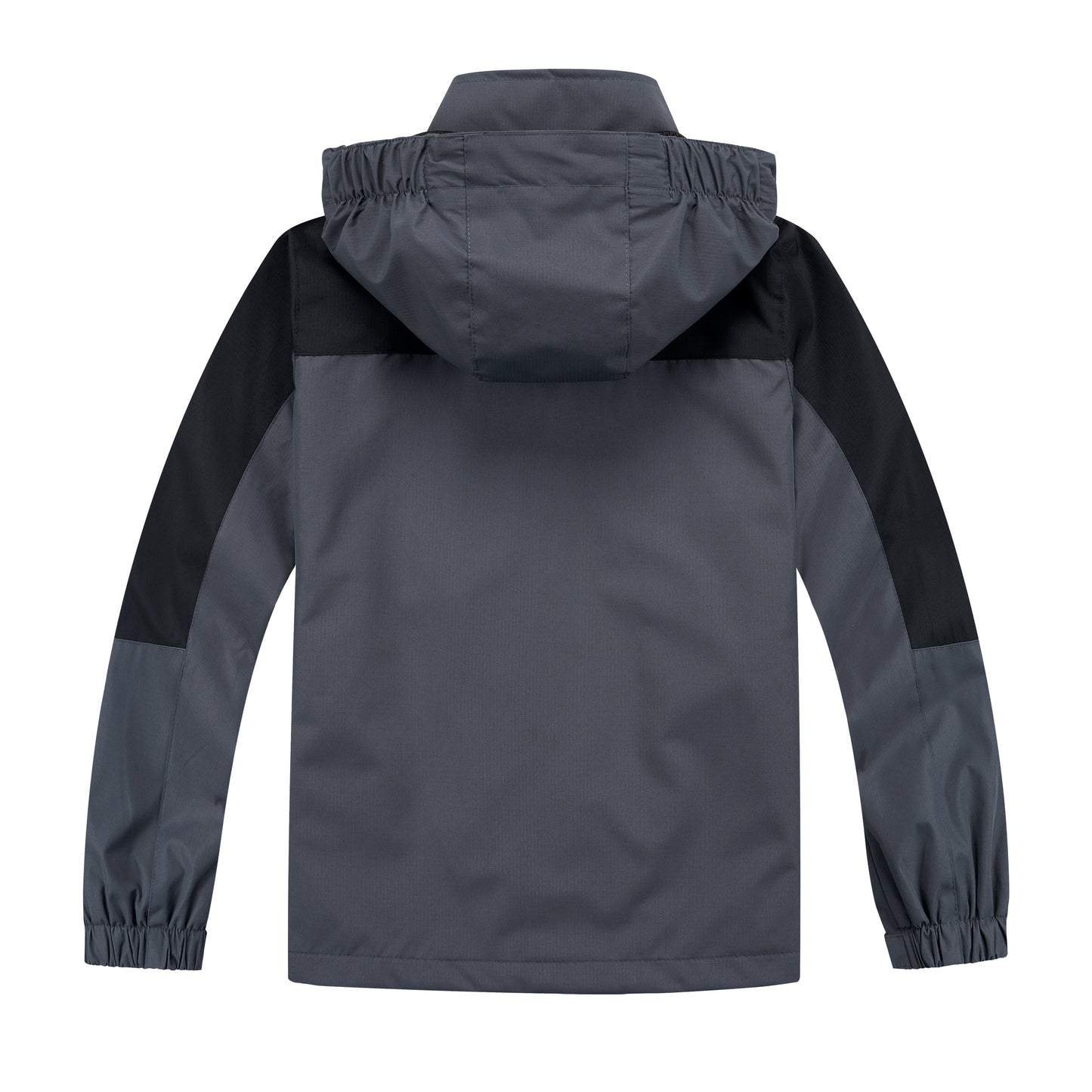Kids Contrast Panel Rain Jacket - Charcoal
