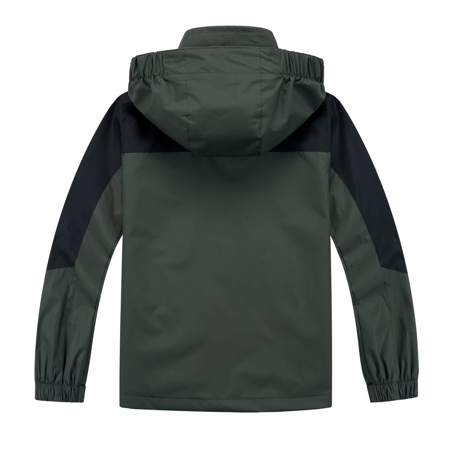 Kids Contrast Panel Rain Jacket - Green