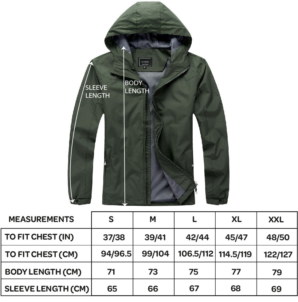 Men's Lightweight Rain Jacket - Green