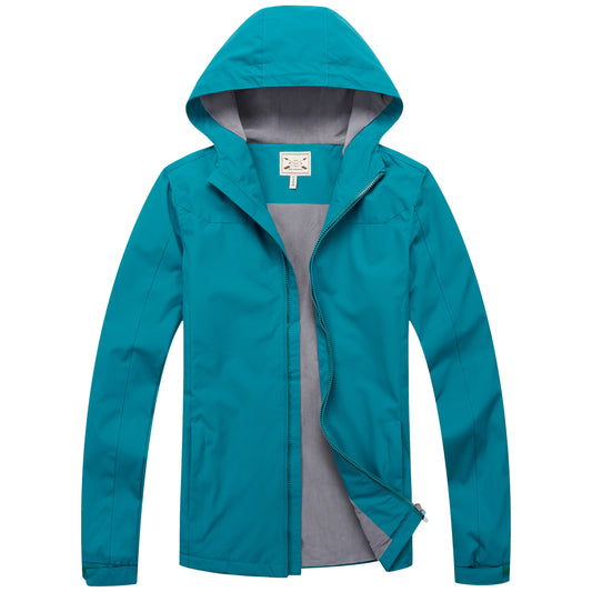 Ladies Fleece Lined Rain Jacket - Beige - Blu Apparel