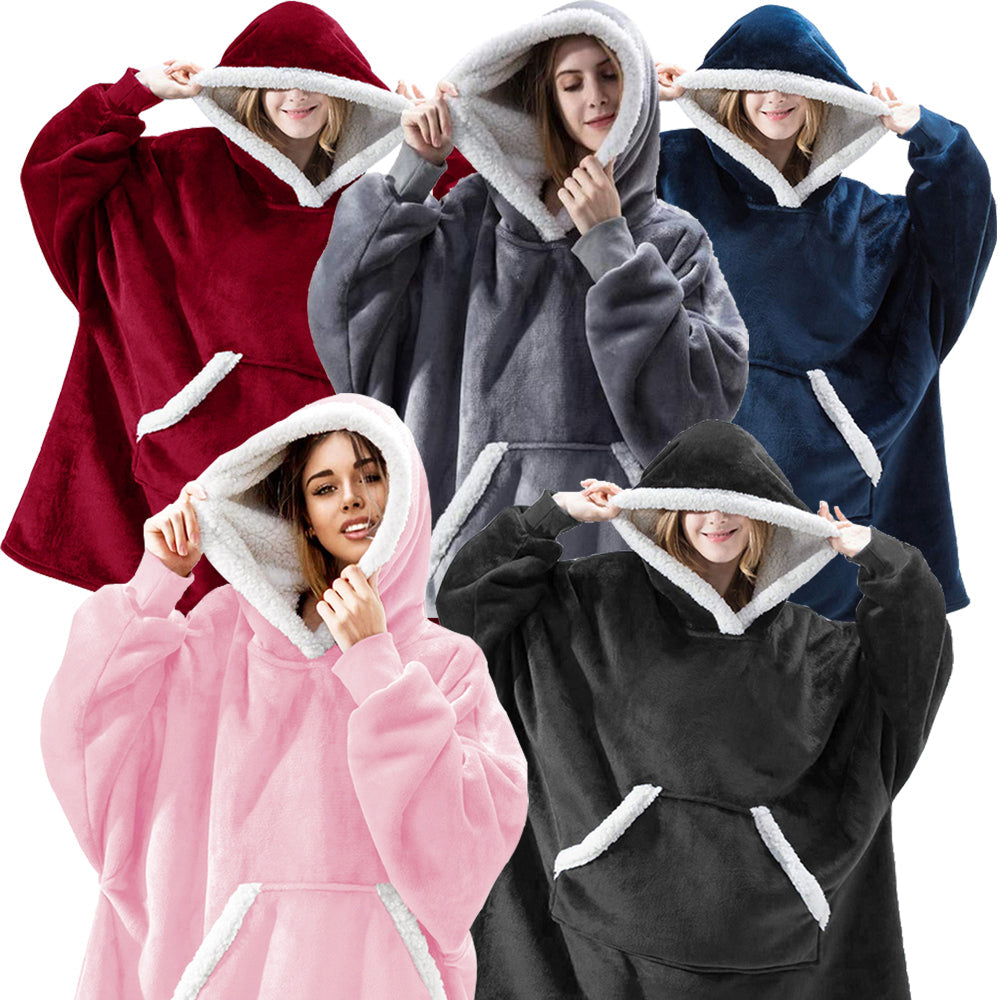 Oversized Hooded Blanket - Navy