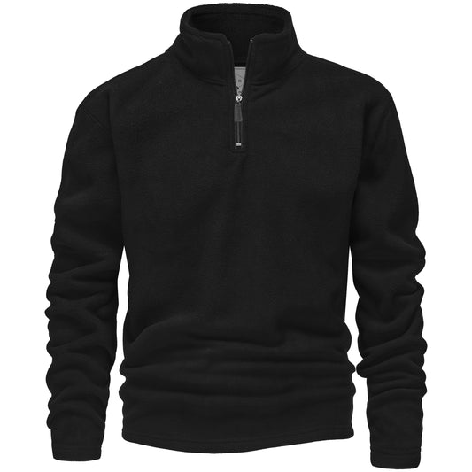 Mens 1/4 Zip Fleece Jumper - Black