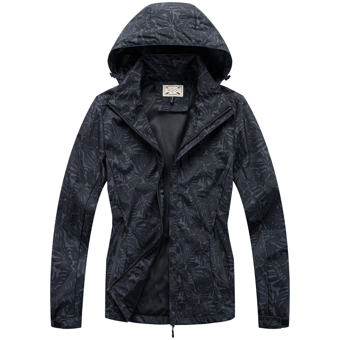 Ladies Printed Rain Jacket - Black