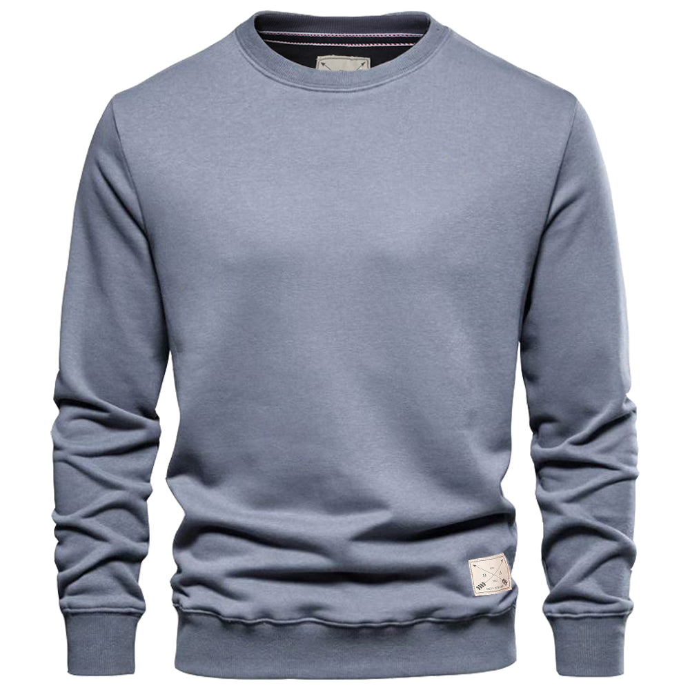 Men's Premium Cotton Crew Neck Sweater - Rust