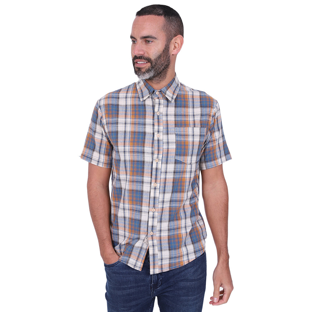 Mens short sleeve button on sale down