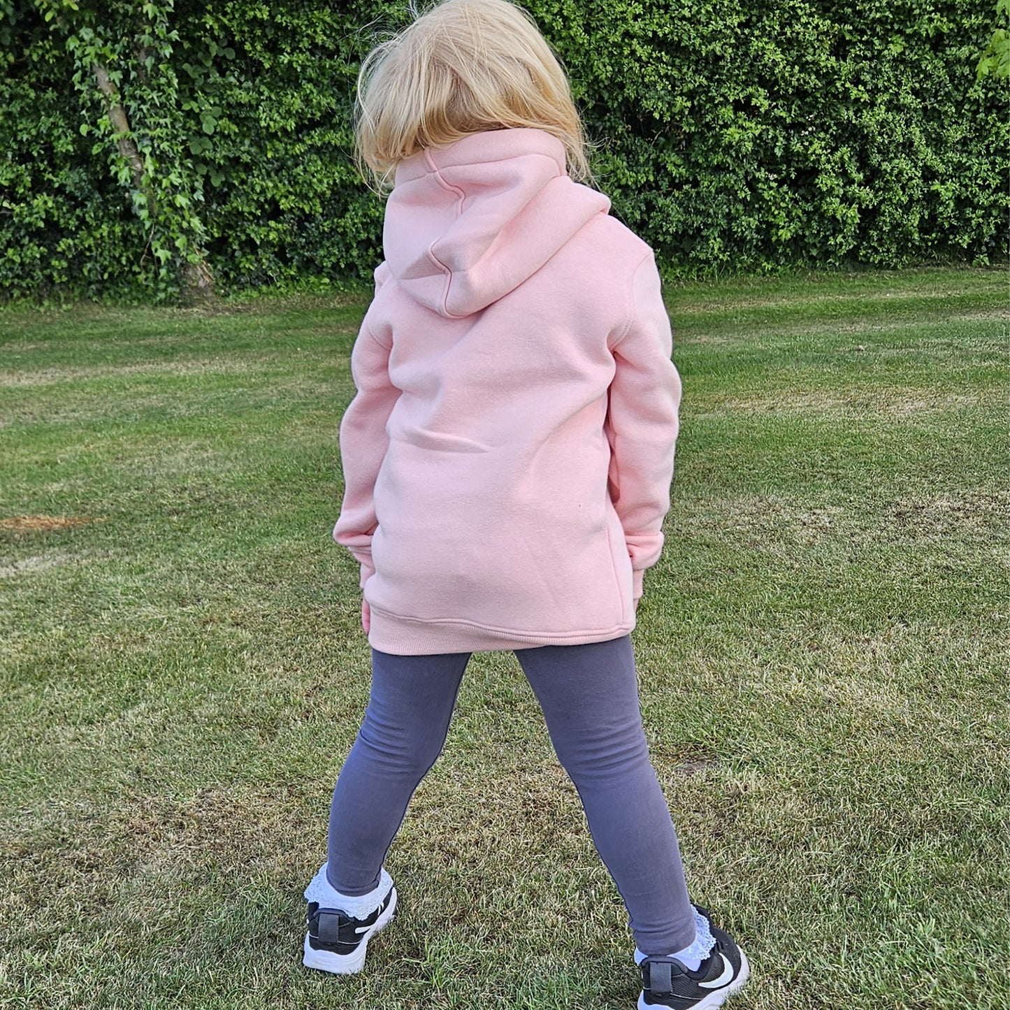 Kids Full Zip Fleece Lined Hoodie - Pink