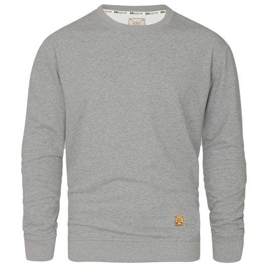 Men's Fleece Lined Crew Sweater - Grey Marl