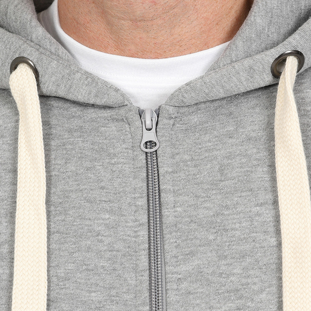 Men's Full Zip Fleece Hoodie - Grey