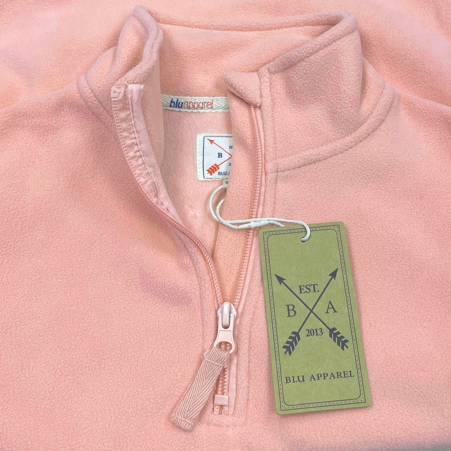 Kids 1/4 Zip Fleece Jumper - Pink