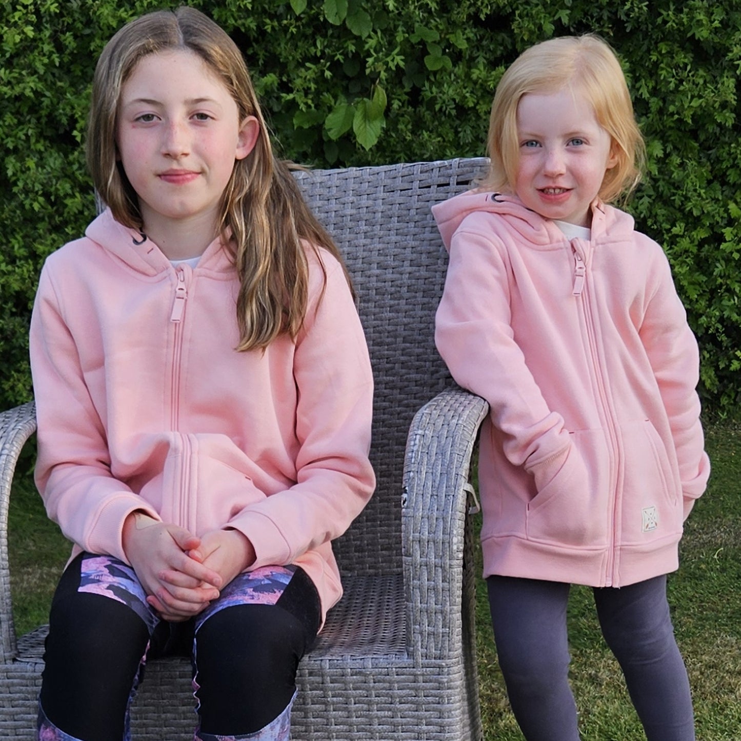 Kids Full Zip Fleece Lined Hoodie - Pink