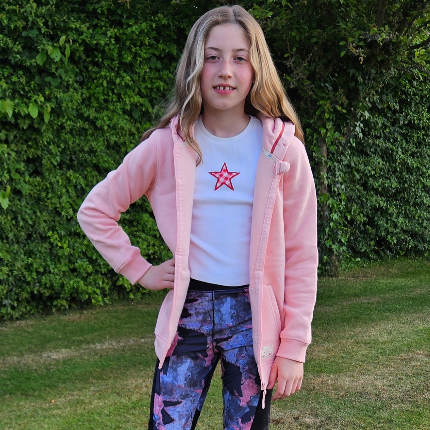 Kids Full Zip Fleece Lined Hoodie - Pink