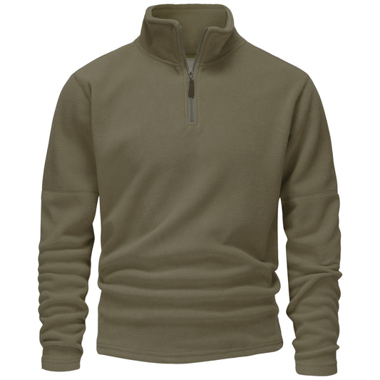 Mens 1/4 Zip Fleece Jumper - Khaki