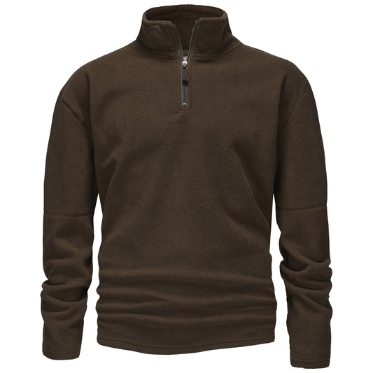 Mens 1/4 Zip Fleece Jumper - Khaki