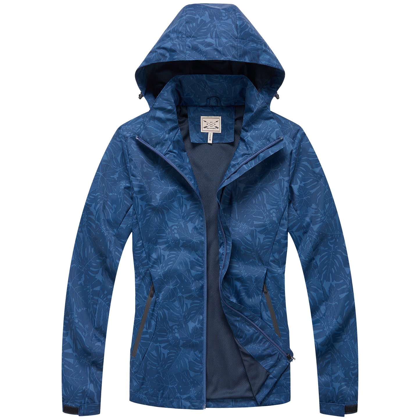 Ladies Printed Rain Jacket - Navy