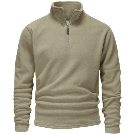 Mens 1/4 Zip Fleece Jumper - Olive Green