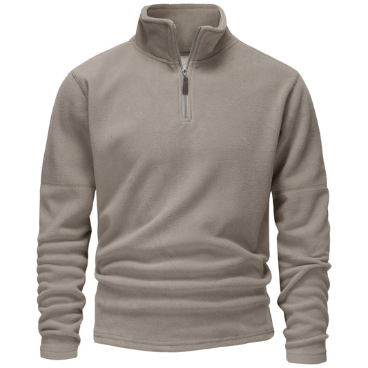 Mens 1/4 Zip Fleece Jumper - Olive Green