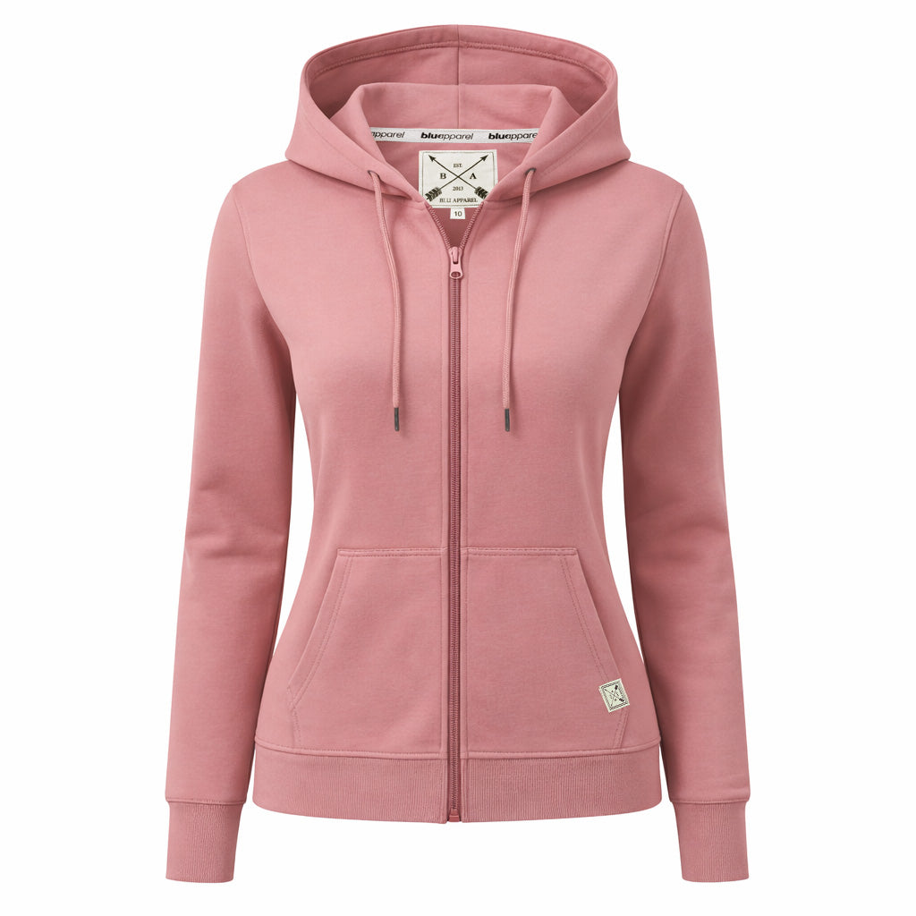 Ladies Mid-Weight Full Zip Hoodie - Grey Marl