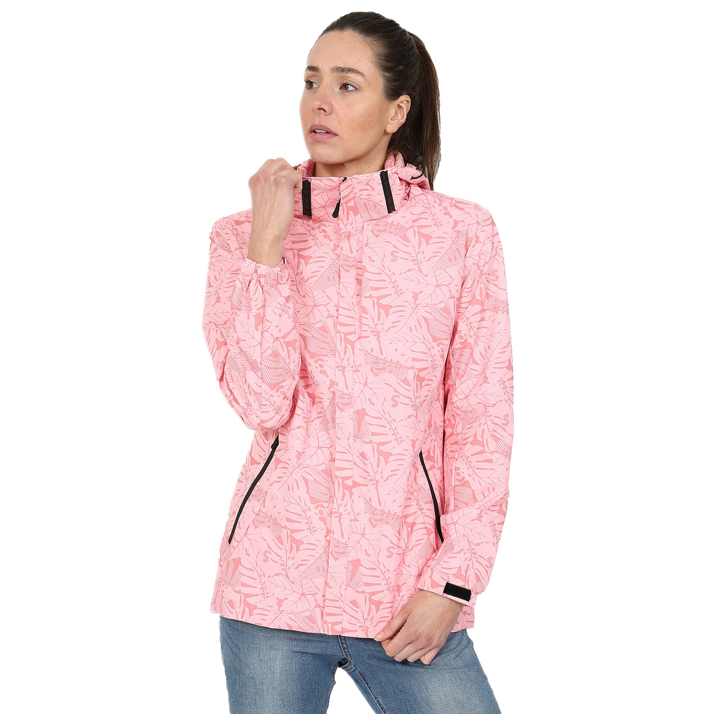 Ladies Printed Rain Jacket - Pink