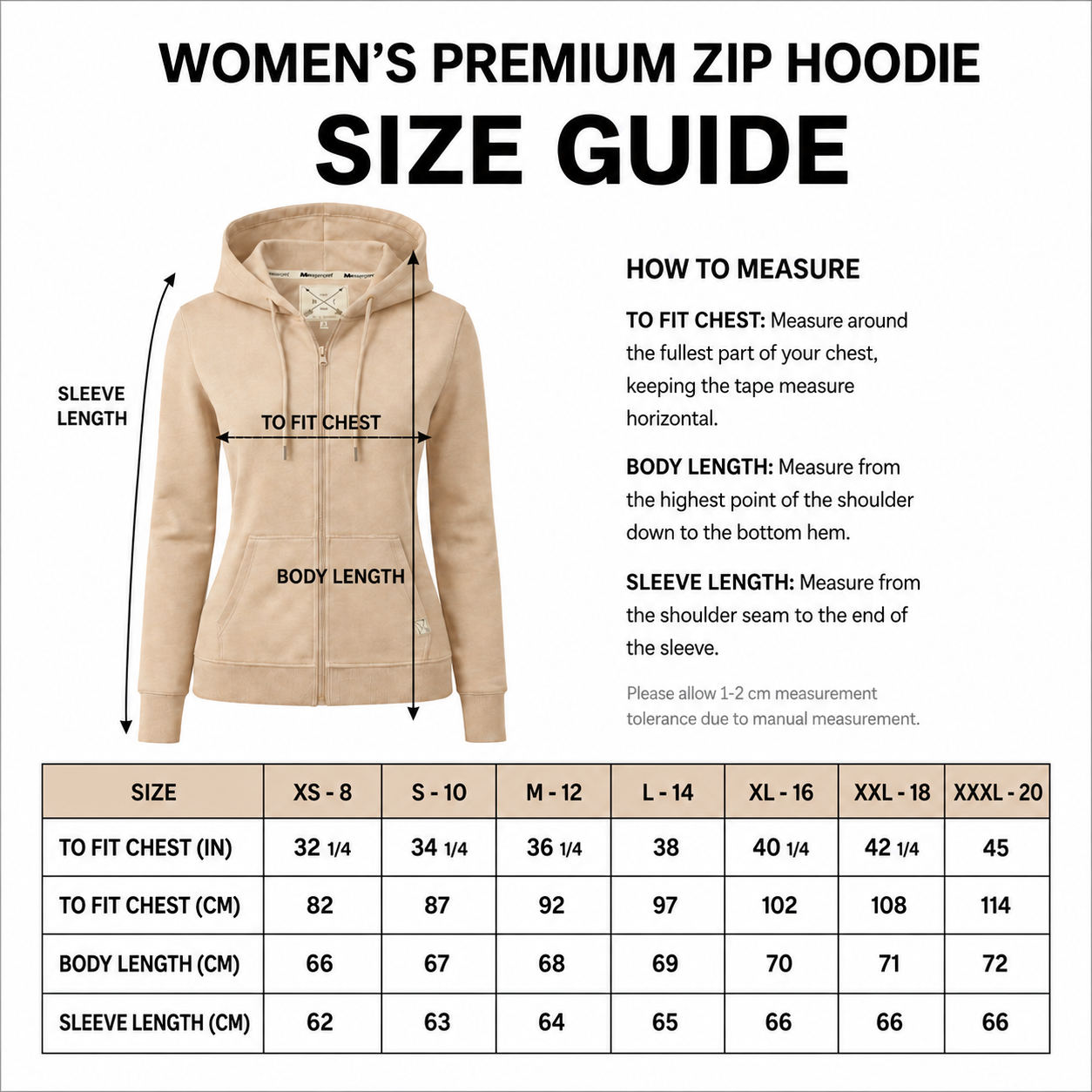 Ladies Mid-Weight Full Zip Hoodie - Grey Marl