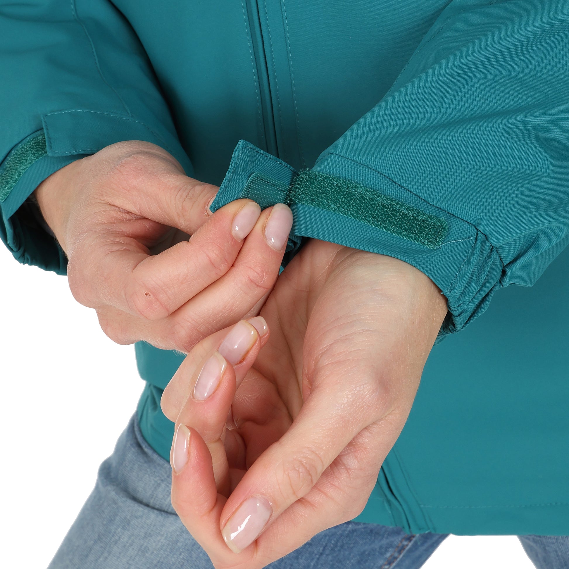 Ladies Fleece Lined Rain Jacket - Teal - Blu Apparel